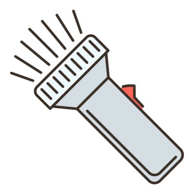 Gri el feneri simgesi, düz stil