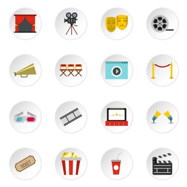 Sinema Icons set, düz stil