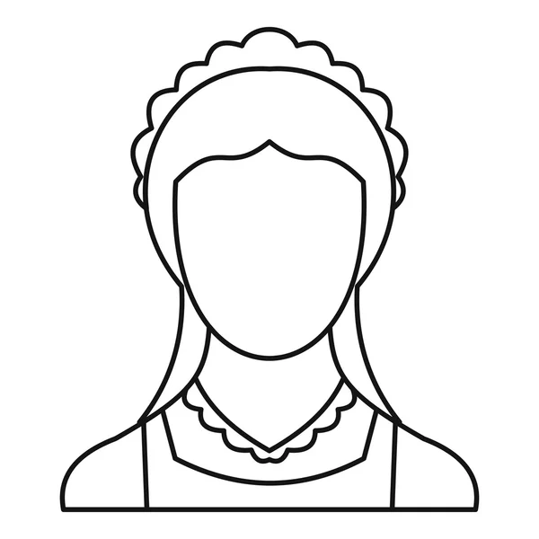 Icono de sirvienta, estilo de esquema — Vector de stock