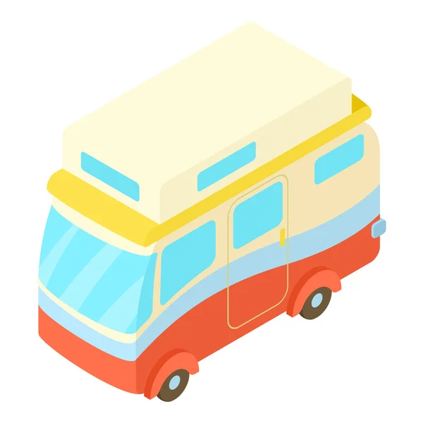 Traveling camper van icon, isometric 3d style — Stock Vector