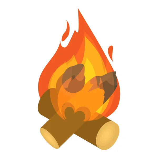 Ícone de fogueira em chamas, estilo 3D isométrico — Vetor de Stock