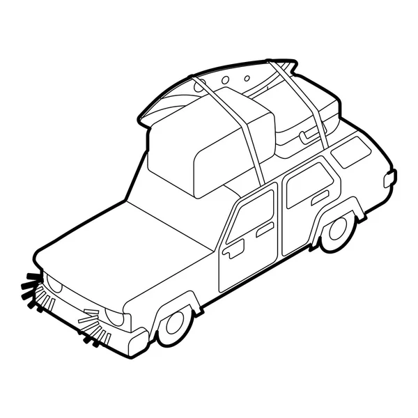 Carro com bagagem e caixas ícone isométrico 3d estilo — Vetor de Stock