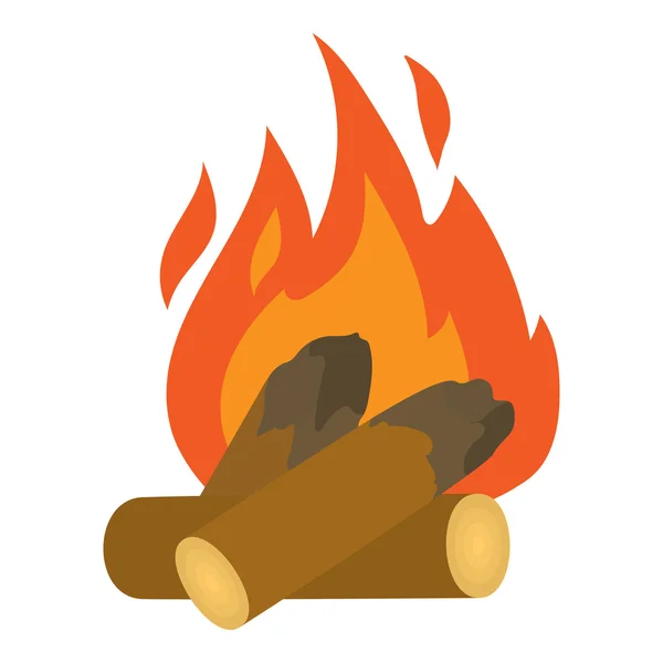 Icône feu de camp, style dessin animé — Image vectorielle