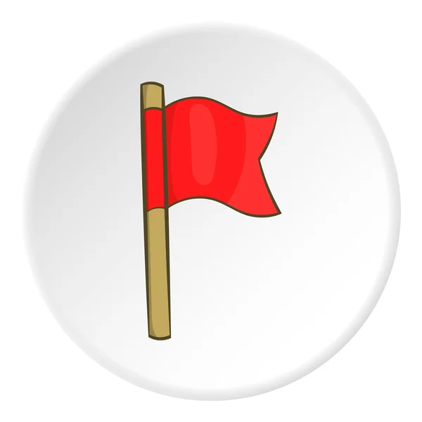 Czerwona flaga ikona, stylu cartoon — Wektor stockowy
