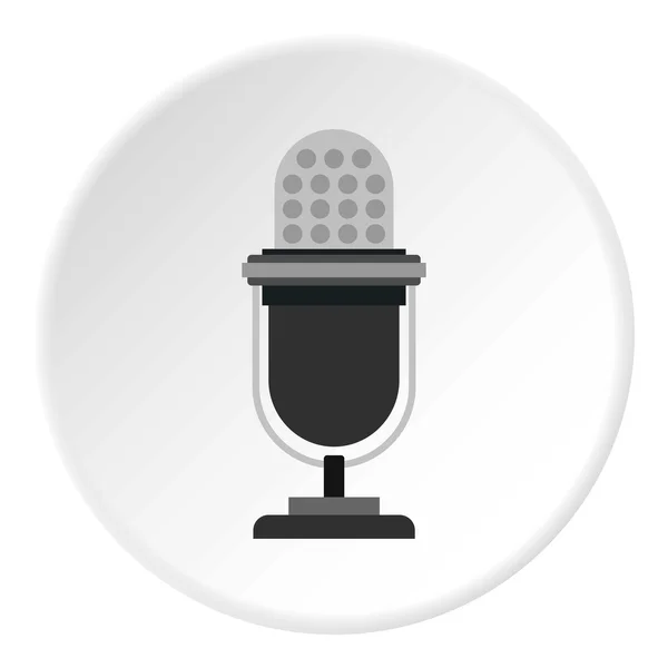 Icône de microphone rétro, style plat — Image vectorielle