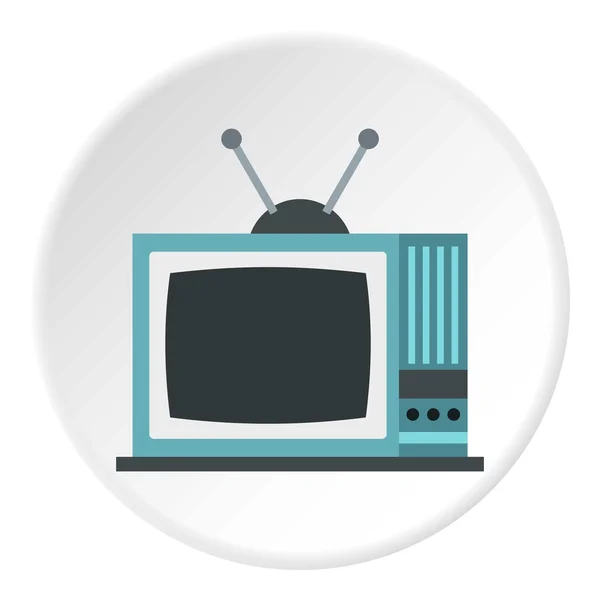 Retro Tv pictogram, vlakke stijl — Stockvector