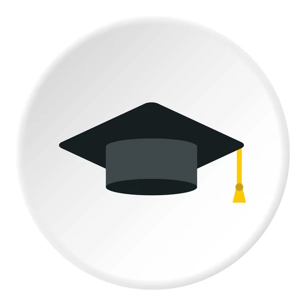 Icono de la tapa de graduación, estilo plano — Vector de stock