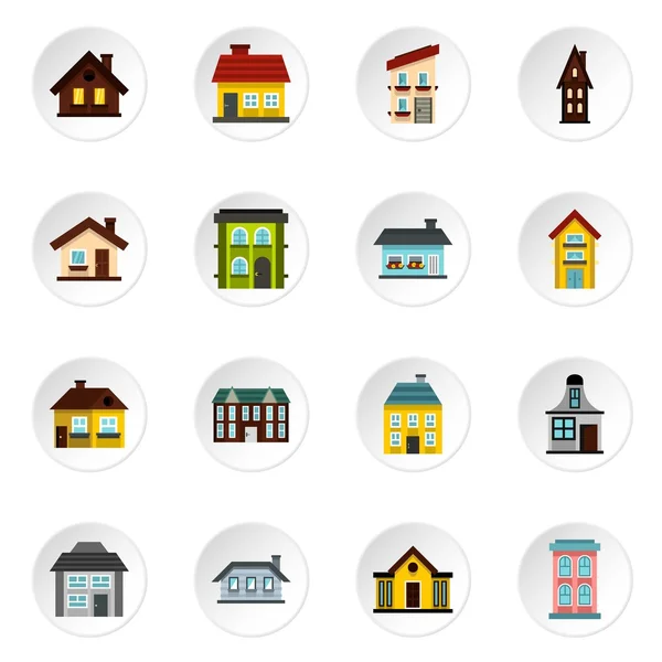 房子图标设置、 平风格 — 图库矢量图片