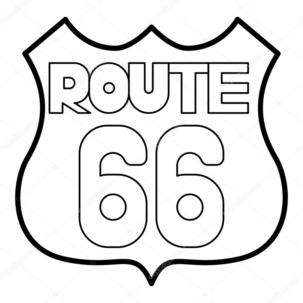 Route 66 shield icon, outline style