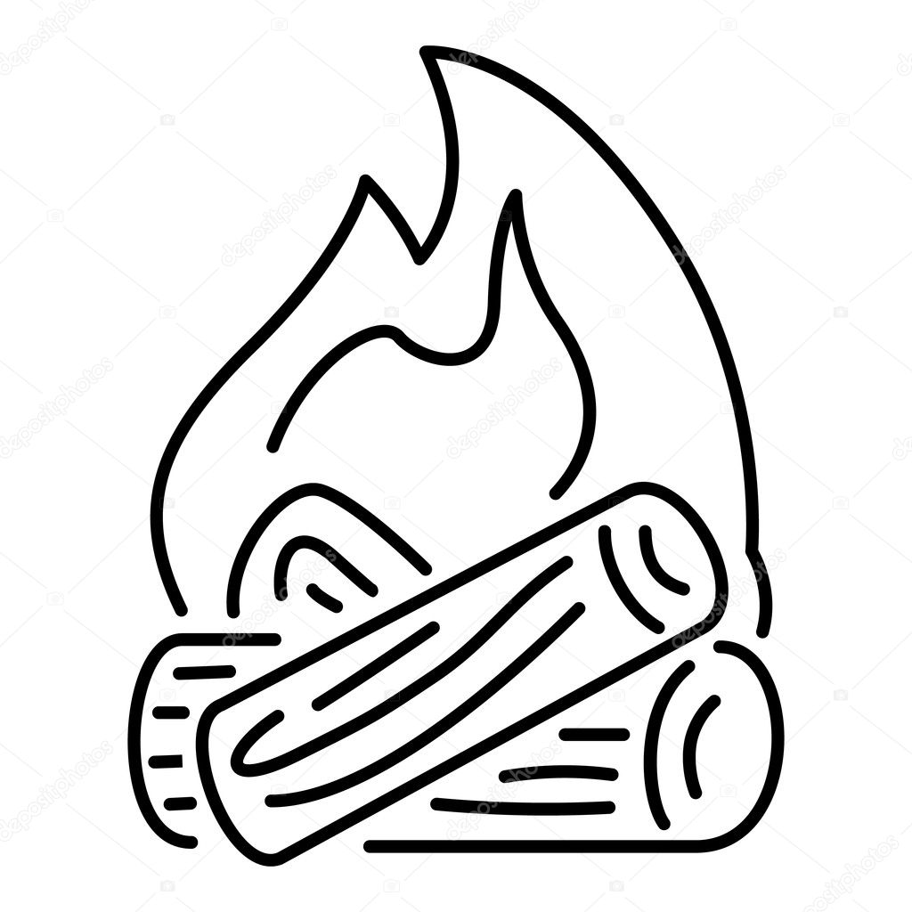 Burning bonfire icon, outline style