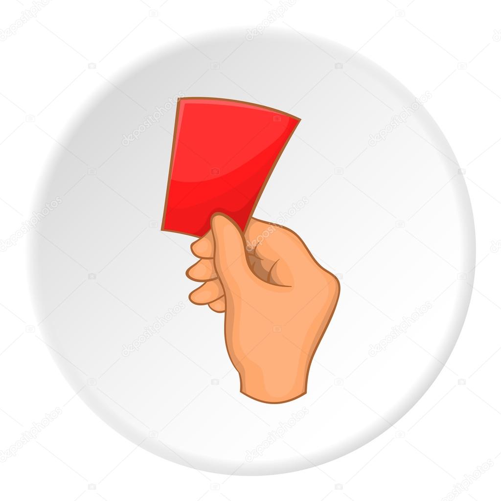 Referee showing red card icon, cartoon style