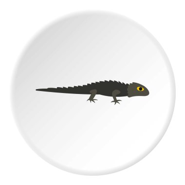 Gri iguana simgesi, düz stil