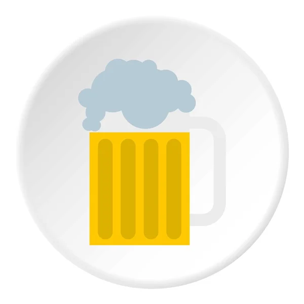 Icona tazza di birra, stile piatto — Vettoriale Stock