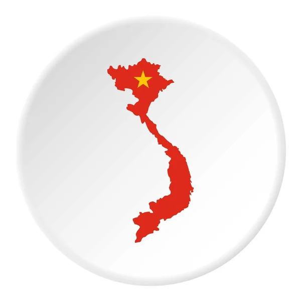 Karta över Vietnam ikon, platt stil — Stock vektor