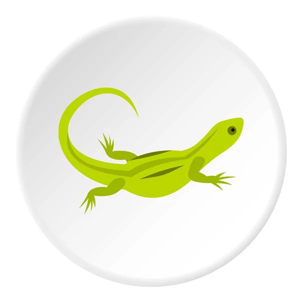 Icono de lagarto verde, estilo plano — Vector de stock