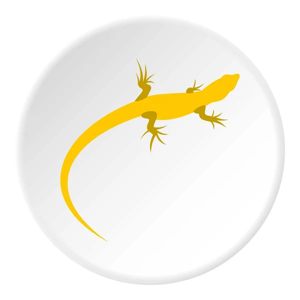 Žlutá ještěrka ikona, ploché styl — Stockový vektor