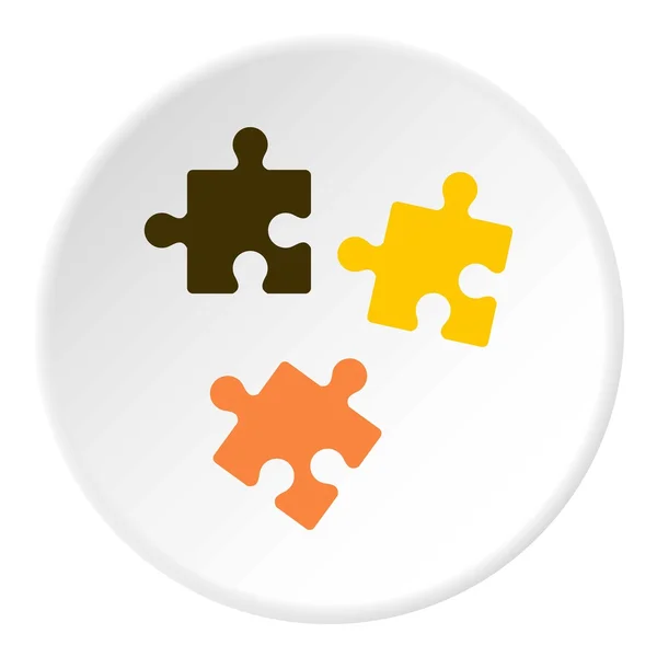 Drie puzzel pictogram, vlakke stijl — Stockvector