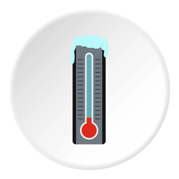 Termometr z niska temperatura ikona, płaski — Wektor stockowy