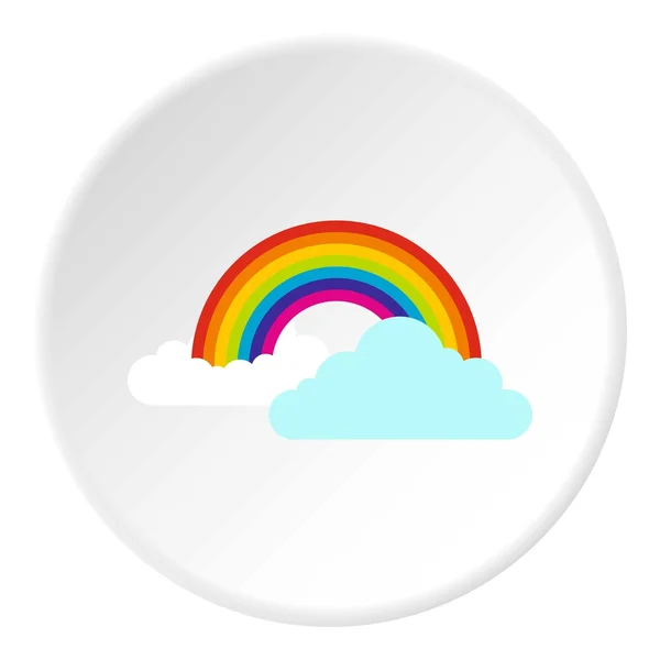 Wolken und Regenbogensymbol, flacher Stil — Stockvektor