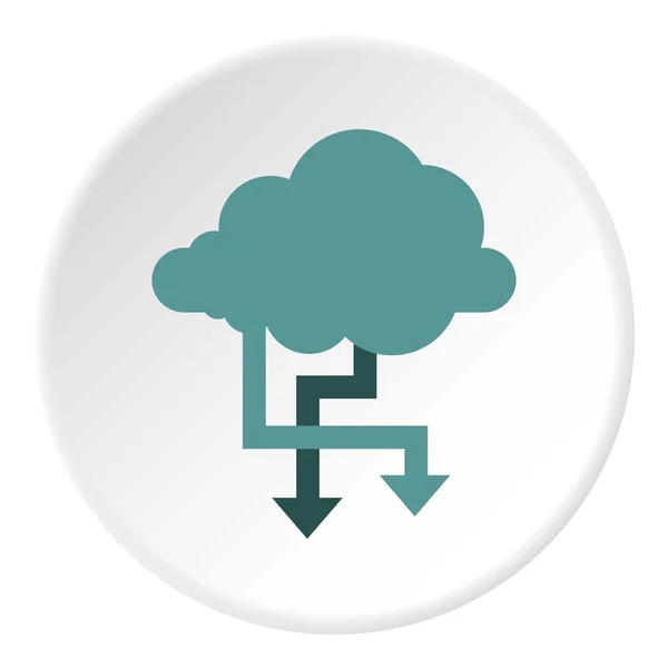 Tiedostojen tallentaminen pilvi-kuvakkeessa, litteä tyyli — vektorikuva