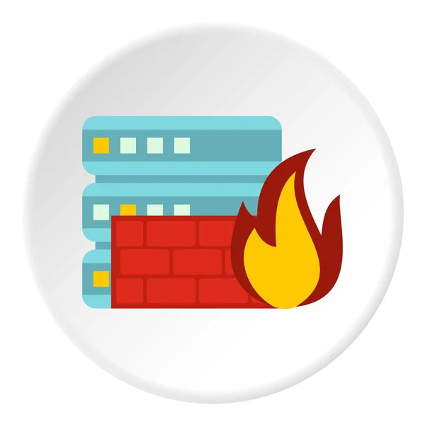 Protección contra incendios en el icono de la tienda de archivos, estilo plano — Vector de stock