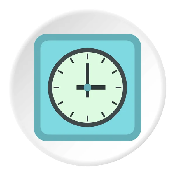 Čtvercová ikona hodin, plochý — Stockový vektor