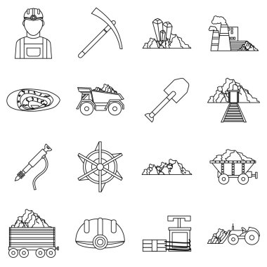 Madenci Icons set, anahat stili