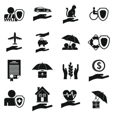 Sigorta Icons set, basit tarzı