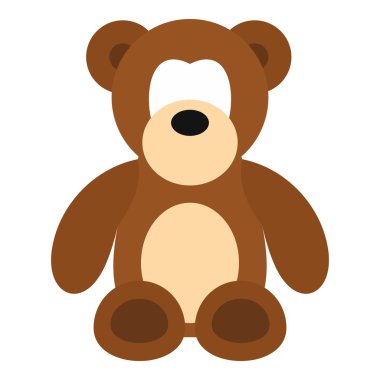 Ayı oyuncak simgesi, düz stil