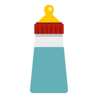 Bebek süt şişesi simgesi, düz stil