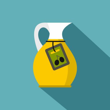 Zeytinyağı simgesi, düz stil sürahi