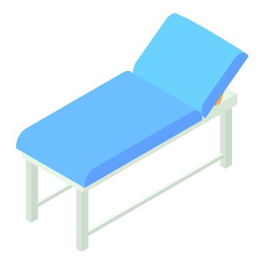 Tıbbi yatak simgesi, izometrik 3d stili