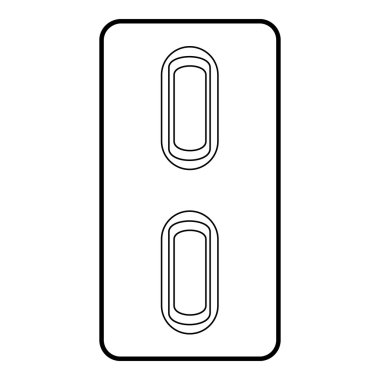 İki tablet simgesi, anahat stil paket