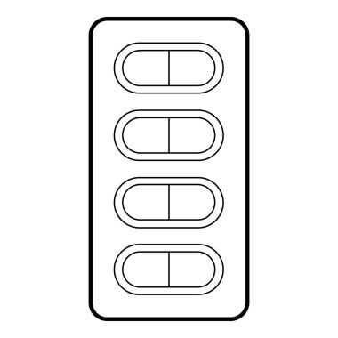 Ambalaj tablet simgesinin, anahat stili
