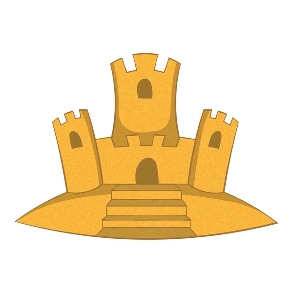 Icono del castillo de arena, estilo de dibujos animados — Vector de stock