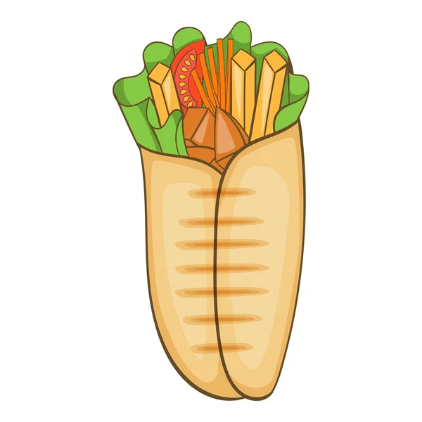 Ícone de Shawarma, estilo dos desenhos animados — Vetor de Stock