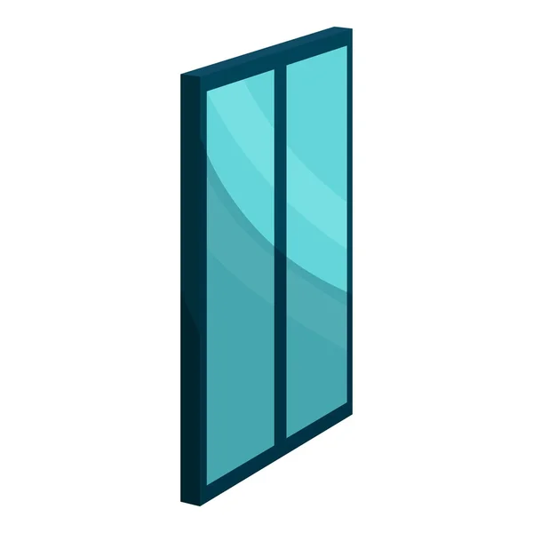 青いガラスのドアアイコン、漫画のスタイル — ストックベクタ