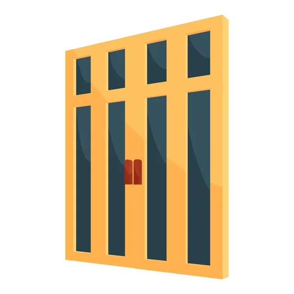 Double icône de porte intérieure, style dessin animé — Image vectorielle