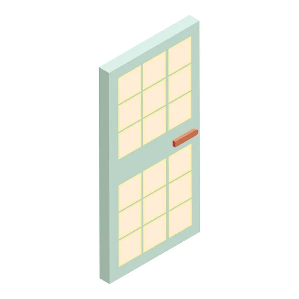 Двері будинку зі скляною іконою, мультиплікаційний стиль — стоковий вектор