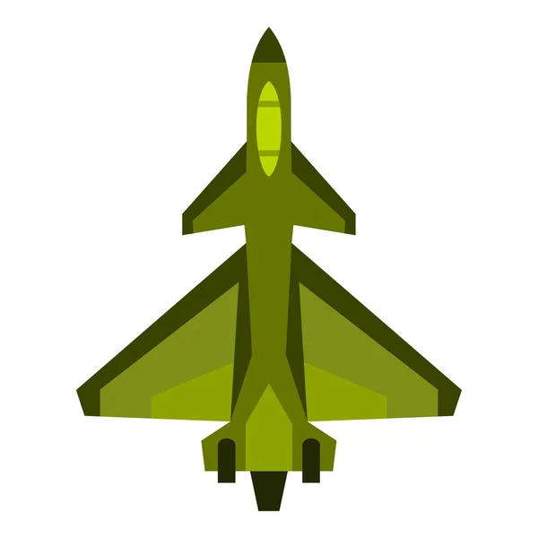 Military fighter jet icon, flat style — Stock Vector