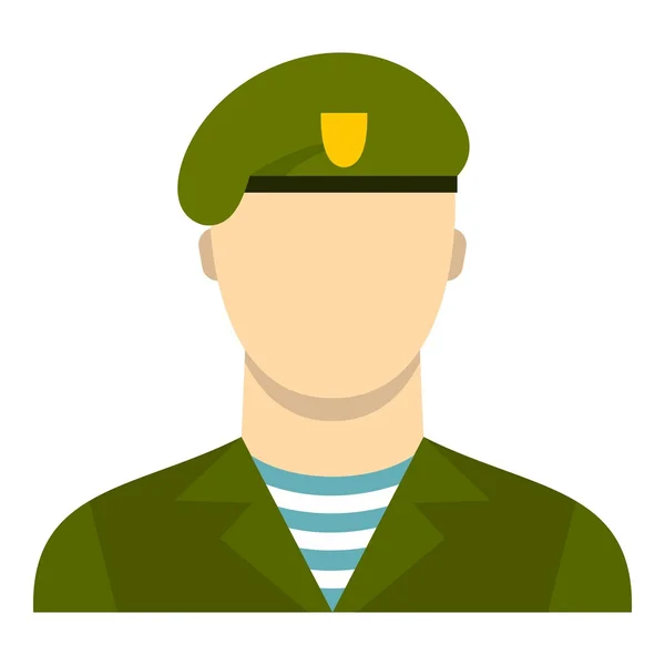 Army soldier icon, flat style — Διανυσματικό Αρχείο