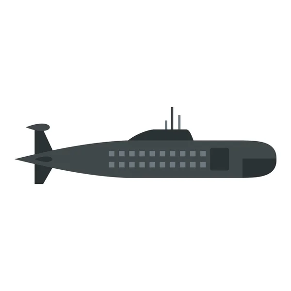 Militärische U-Boot-Ikone, flacher Stil — Stockvektor