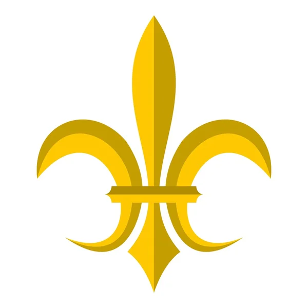 Icono de lirio real de oro, estilo plano — Vector de stock