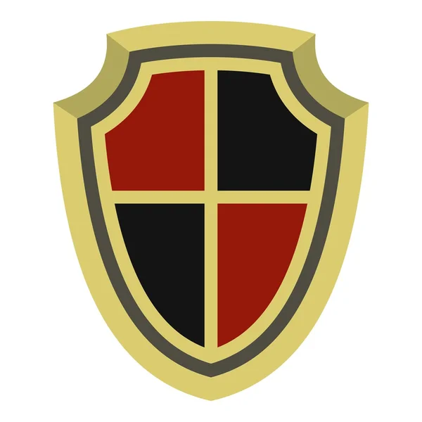 Ícone de escudo medieval, estilo plano —  Vetores de Stock