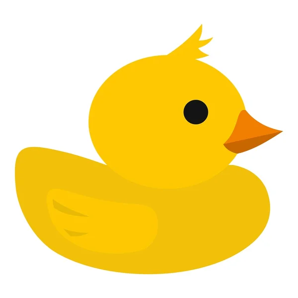 Yellow rubber duck icon, flat style — ストックベクタ