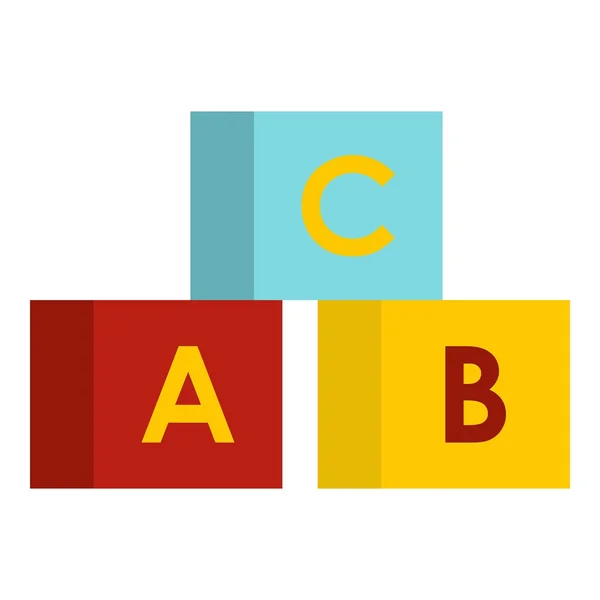 Ícone de cubos de alfabeto, estilo plano — Vetor de Stock