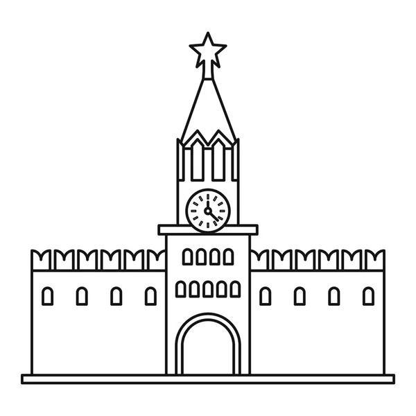 Menara Spasskaya ikon Moskow Kremlin - Stok Vektor