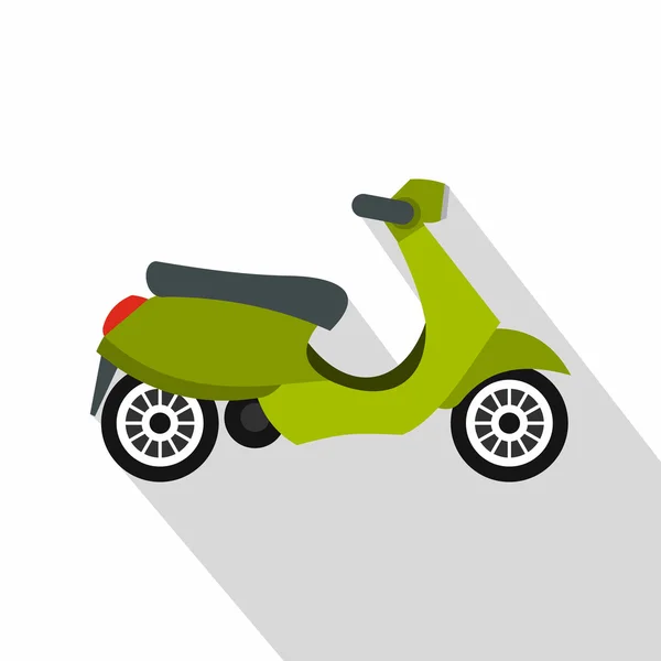 Icône scooter vert, style plat — Image vectorielle