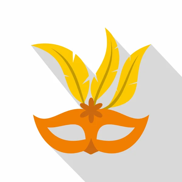 Icône de masque de carnaval orange, style plat — Image vectorielle