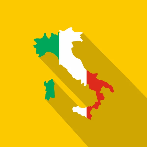 Kaart van Italië in het pictogram van de kleuren van nationale vlag — Stockvector
